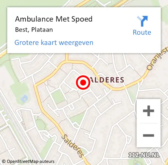 Locatie op kaart van de 112 melding: Ambulance Met Spoed Naar Best, Plataan op 20 augustus 2017 19:23