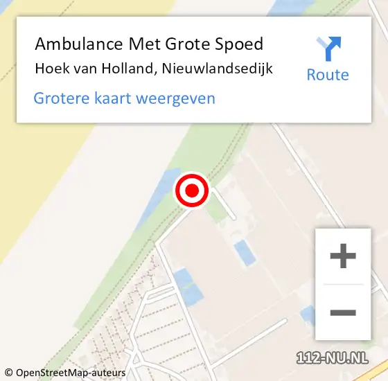 Locatie op kaart van de 112 melding: Ambulance Met Grote Spoed Naar 's-Gravenzande, Nieuwlandsedijk op 20 augustus 2017 22:18