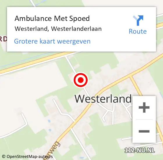 Locatie op kaart van de 112 melding: Ambulance Met Spoed Naar Westerland, Westerlanderlaan op 20 augustus 2017 23:10