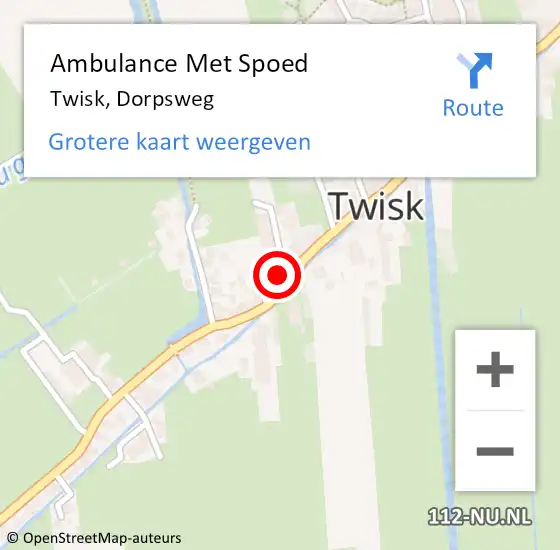 Locatie op kaart van de 112 melding: Ambulance Met Spoed Naar Twisk, Dorpsweg op 21 augustus 2017 00:28