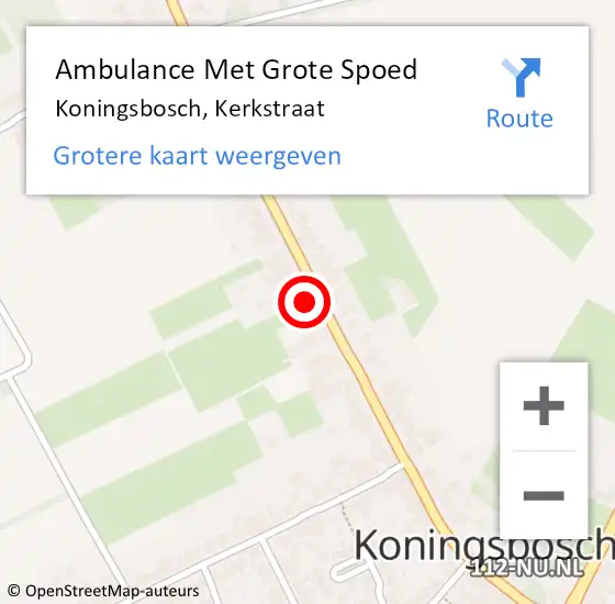 Locatie op kaart van de 112 melding: Ambulance Met Grote Spoed Naar Koningsbosch, Kerkstraat op 21 augustus 2017 03:17