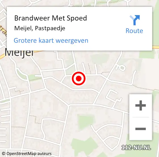 Locatie op kaart van de 112 melding: Brandweer Met Spoed Naar Meijel, Pastpaedje op 21 augustus 2017 03:30