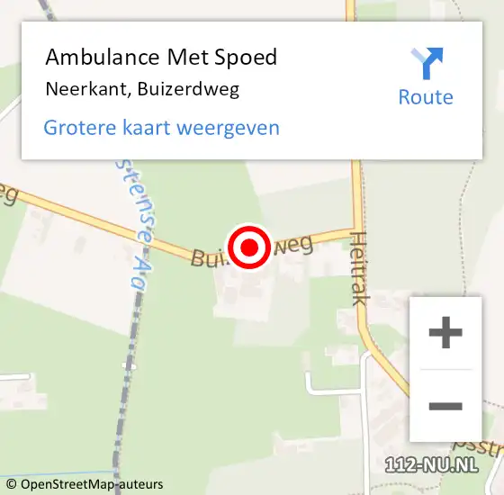 Locatie op kaart van de 112 melding: Ambulance Met Spoed Naar Neerkant, Buizerdweg op 21 augustus 2017 06:55