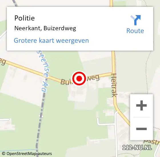 Locatie op kaart van de 112 melding: Politie Neerkant, Buizerdweg op 21 augustus 2017 06:57