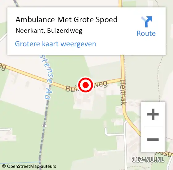 Locatie op kaart van de 112 melding: Ambulance Met Grote Spoed Naar Neerkant, Buizerdweg op 21 augustus 2017 06:58