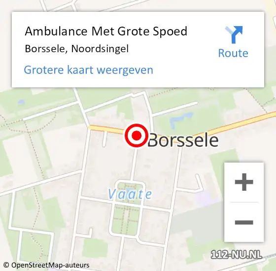 Locatie op kaart van de 112 melding: Ambulance Met Grote Spoed Naar Borssele, Noordsingel op 30 januari 2014 08:46