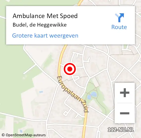 Locatie op kaart van de 112 melding: Ambulance Met Spoed Naar Budel, de Heggewikke op 21 augustus 2017 08:49