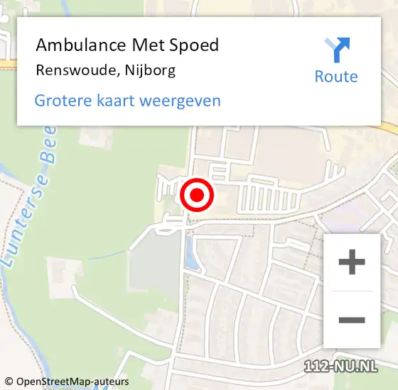 Locatie op kaart van de 112 melding: Ambulance Met Spoed Naar Renswoude, Nijborg op 21 augustus 2017 10:14