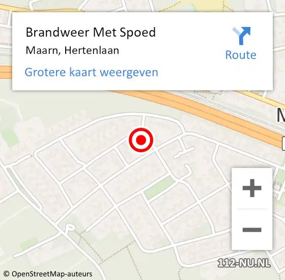 Locatie op kaart van de 112 melding: Brandweer Met Spoed Naar Maarn, Hertenlaan op 21 augustus 2017 12:42