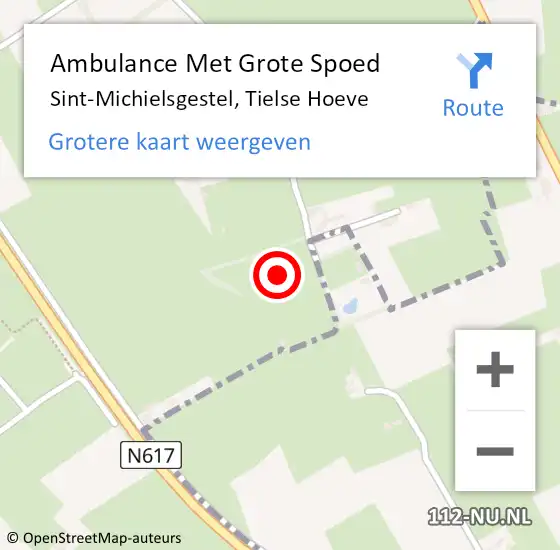 Locatie op kaart van de 112 melding: Ambulance Met Grote Spoed Naar Sint-Michielsgestel, Tielse Hoeve op 21 augustus 2017 13:04