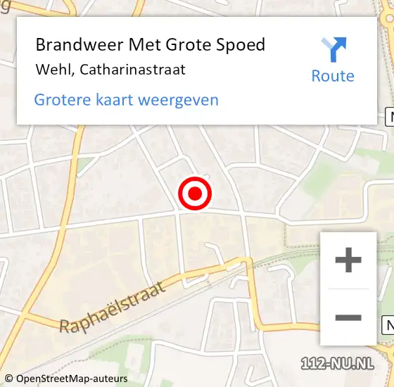 Locatie op kaart van de 112 melding: Brandweer Met Grote Spoed Naar Wehl, Catharinastraat op 21 augustus 2017 16:28