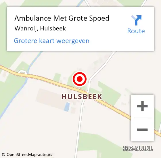 Locatie op kaart van de 112 melding: Ambulance Met Grote Spoed Naar Wanroij, Hulsbeek op 21 augustus 2017 16:32