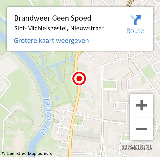 Locatie op kaart van de 112 melding: Brandweer Geen Spoed Naar Sint-Michielsgestel, Nieuwstraat op 21 augustus 2017 16:36