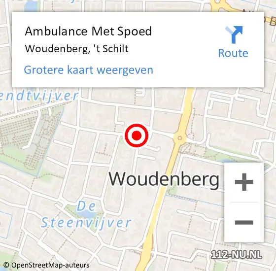 Locatie op kaart van de 112 melding: Ambulance Met Spoed Naar Woudenberg, 't Schilt op 21 augustus 2017 16:46