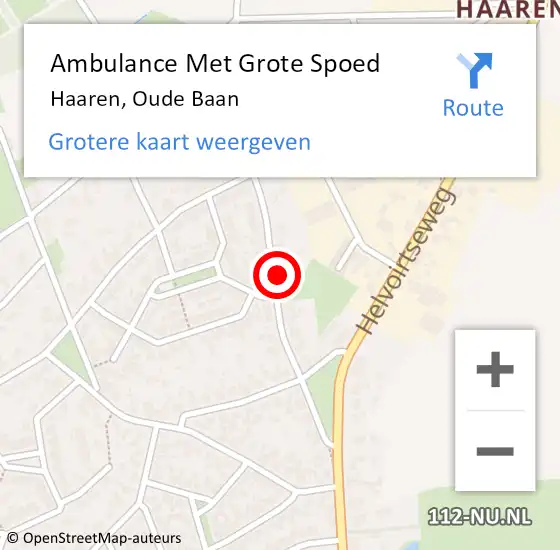 Locatie op kaart van de 112 melding: Ambulance Met Grote Spoed Naar Haaren, Oude Baan op 21 augustus 2017 17:18