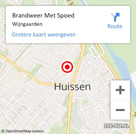 Locatie op kaart van de 112 melding: Brandweer Met Spoed Naar Wijngaarden op 21 augustus 2017 18:42