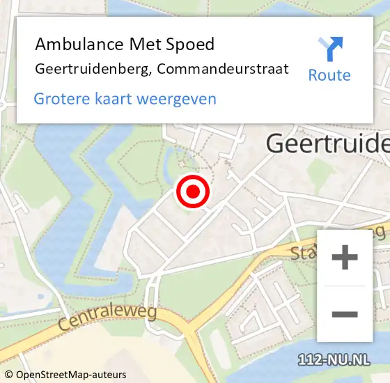 Locatie op kaart van de 112 melding: Ambulance Met Spoed Naar Geertruidenberg, Commandeurstraat op 21 augustus 2017 18:53