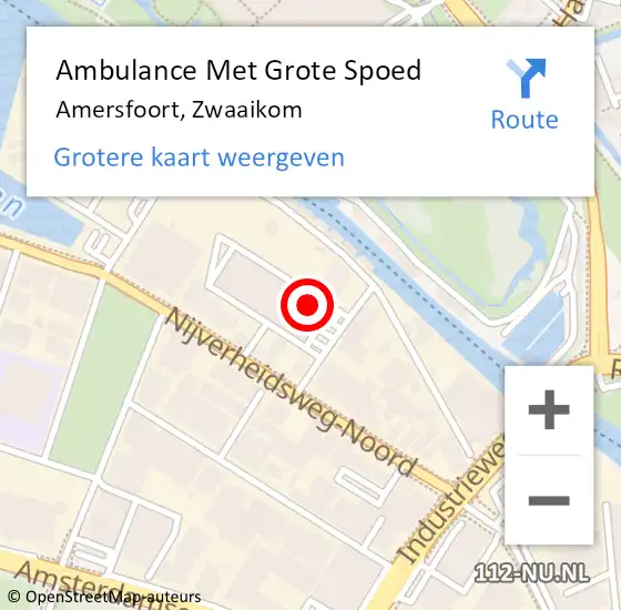 Locatie op kaart van de 112 melding: Ambulance Met Grote Spoed Naar Amersfoort, Zwaaikom op 21 augustus 2017 18:58