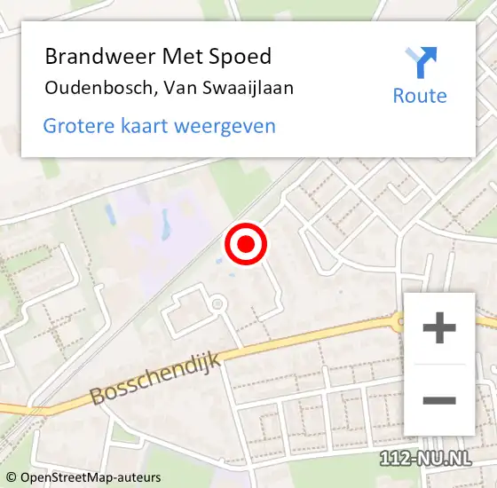 Locatie op kaart van de 112 melding: Brandweer Met Spoed Naar Oudenbosch, Van Swaaijlaan op 21 augustus 2017 19:08