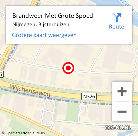 Locatie op kaart van de 112 melding: Brandweer Met Grote Spoed Naar Nijmegen, Bijsterhuizen op 21 augustus 2017 21:16