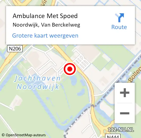 Locatie op kaart van de 112 melding: Ambulance Met Spoed Naar Noordwijk, Van Berckelweg op 21 augustus 2017 21:21