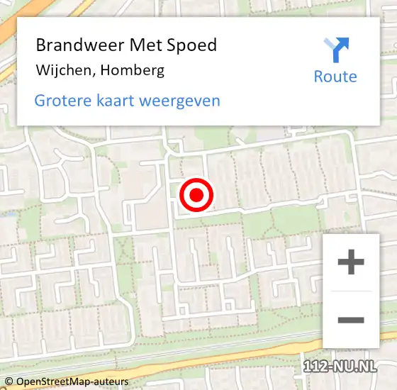 Locatie op kaart van de 112 melding: Brandweer Met Spoed Naar Wijchen, Homberg op 21 augustus 2017 21:30