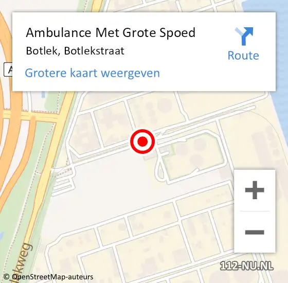 Locatie op kaart van de 112 melding: Ambulance Met Grote Spoed Naar Botlek, Botlekstraat op 21 augustus 2017 21:47