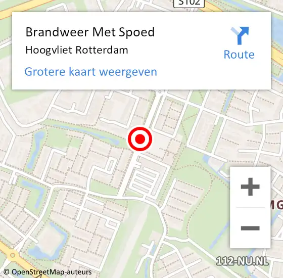 Locatie op kaart van de 112 melding: Brandweer Met Spoed Naar Hoogvliet Rotterdam op 21 augustus 2017 22:52