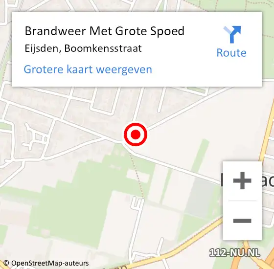 Locatie op kaart van de 112 melding: Brandweer Met Grote Spoed Naar Eijsden, Boomkensstraat op 21 augustus 2017 23:37