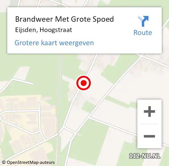 Locatie op kaart van de 112 melding: Brandweer Met Grote Spoed Naar Eijsden, Hoogstraat op 22 augustus 2017 00:32