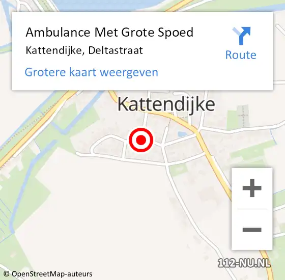 Locatie op kaart van de 112 melding: Ambulance Met Grote Spoed Naar Kattendijke, Deltastraat op 22 augustus 2017 04:11
