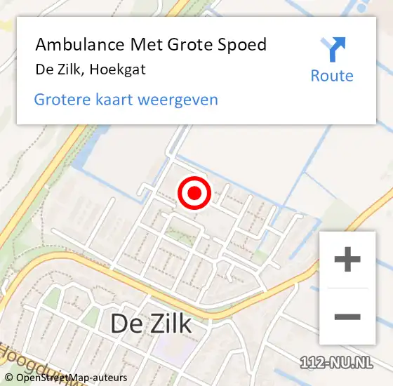 Locatie op kaart van de 112 melding: Ambulance Met Grote Spoed Naar De Zilk, Hoekgat op 22 augustus 2017 05:35