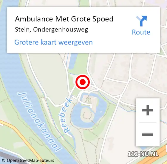 Locatie op kaart van de 112 melding: Ambulance Met Grote Spoed Naar Stein, Ondergenhousweg op 30 januari 2014 09:53