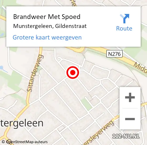 Locatie op kaart van de 112 melding: Brandweer Met Spoed Naar Munstergeleen, Gildenstraat op 22 augustus 2017 07:48