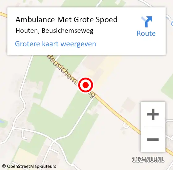 Locatie op kaart van de 112 melding: Ambulance Met Grote Spoed Naar Houten, Beusichemseweg op 22 augustus 2017 08:50