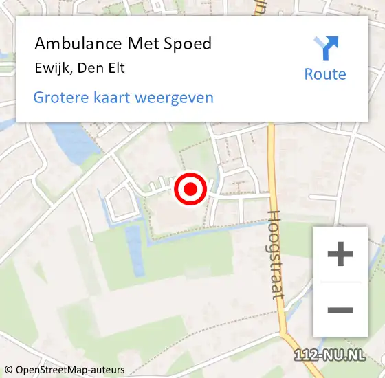 Locatie op kaart van de 112 melding: Ambulance Met Spoed Naar Ewijk, Den Elt op 22 augustus 2017 10:47