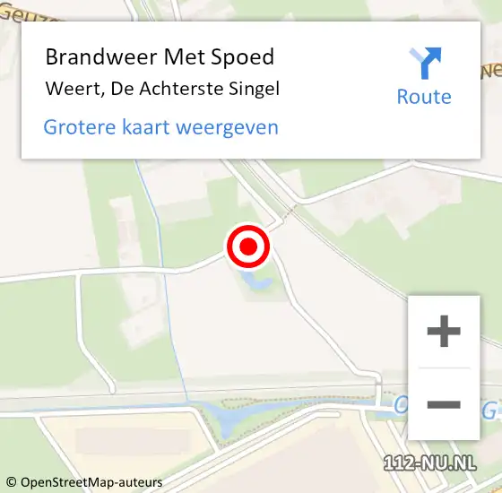 Locatie op kaart van de 112 melding: Brandweer Met Spoed Naar Weert, De Achterste Singel op 22 augustus 2017 11:13