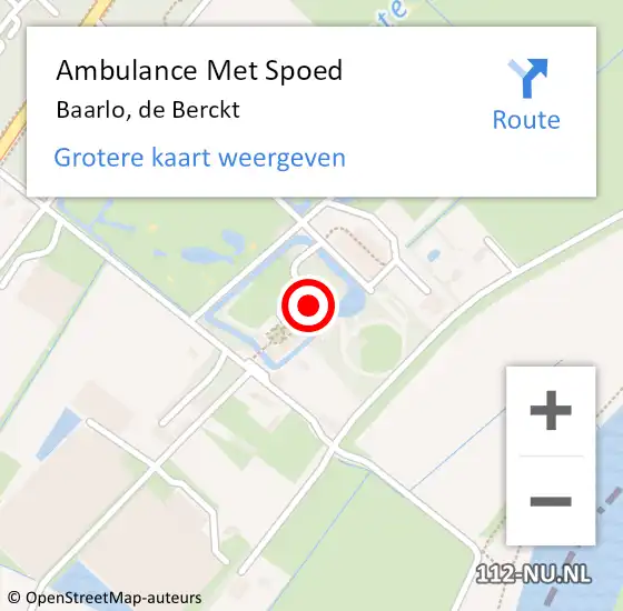 Locatie op kaart van de 112 melding: Ambulance Met Spoed Naar Baarlo, de Berckt op 22 augustus 2017 12:39