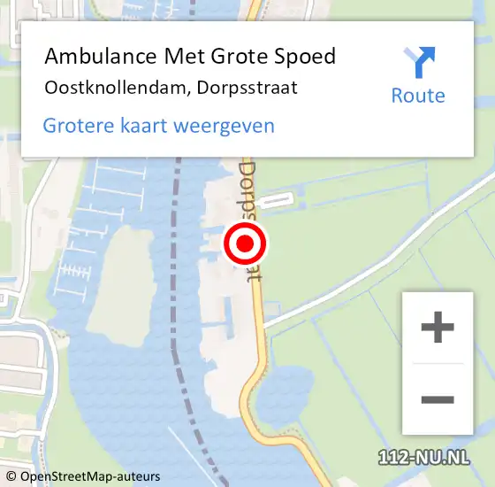 Locatie op kaart van de 112 melding: Ambulance Met Grote Spoed Naar Oostknollendam, Dorpsstraat op 22 augustus 2017 12:41