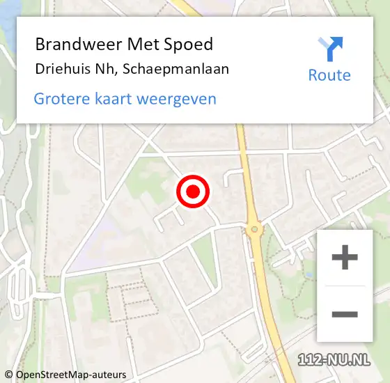 Locatie op kaart van de 112 melding: Brandweer Met Spoed Naar Driehuis Nh, Schaepmanlaan op 22 augustus 2017 12:51