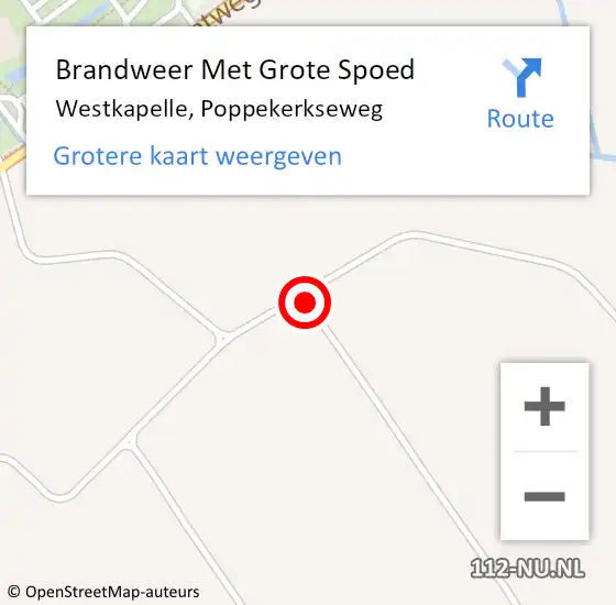 Locatie op kaart van de 112 melding: Brandweer Met Grote Spoed Naar Westkapelle, Poppekerkseweg op 22 augustus 2017 15:36