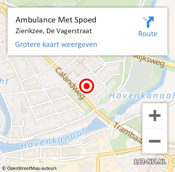 Locatie op kaart van de 112 melding: Ambulance Met Spoed Naar Zierikzee, De Vagerstraat op 22 augustus 2017 15:49