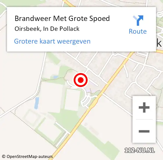 Locatie op kaart van de 112 melding: Brandweer Met Grote Spoed Naar Oirsbeek, In De Pollack op 22 augustus 2017 16:22