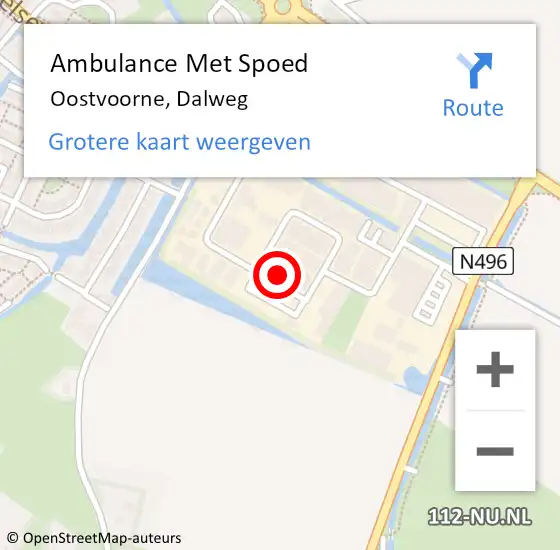 Locatie op kaart van de 112 melding: Ambulance Met Spoed Naar Oostvoorne, Dalweg op 30 januari 2014 10:35