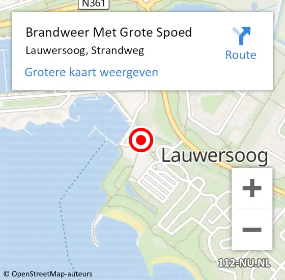 Locatie op kaart van de 112 melding: Brandweer Met Grote Spoed Naar Lauwersoog, Strandweg op 22 augustus 2017 19:27