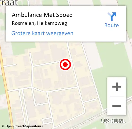 Locatie op kaart van de 112 melding: Ambulance Met Spoed Naar Rosmalen, Heikampweg op 30 januari 2014 10:51