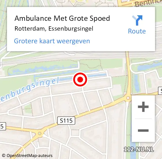 Locatie op kaart van de 112 melding: Ambulance Met Grote Spoed Naar Rotterdam, Essenburgsingel op 22 augustus 2017 21:03