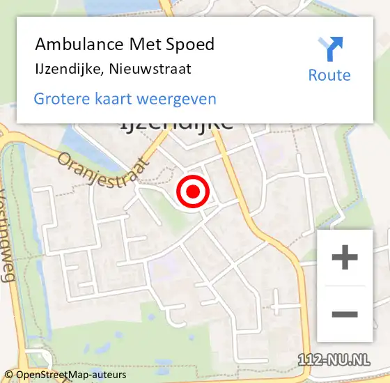 Locatie op kaart van de 112 melding: Ambulance Met Spoed Naar IJzendijke, Nieuwstraat op 22 augustus 2017 23:22