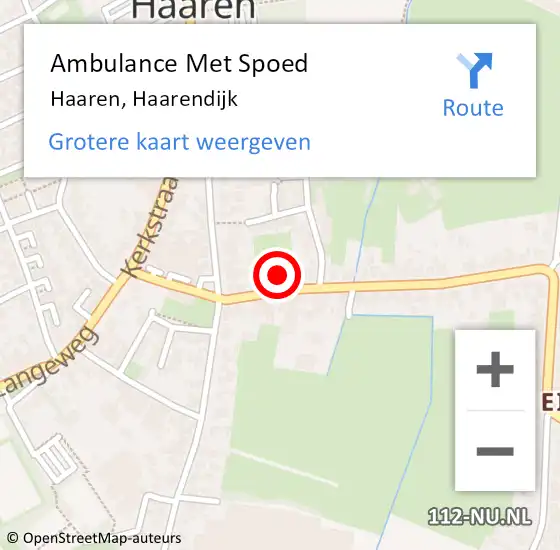 Locatie op kaart van de 112 melding: Ambulance Met Spoed Naar Haaren, Haarendijk op 23 augustus 2017 03:39