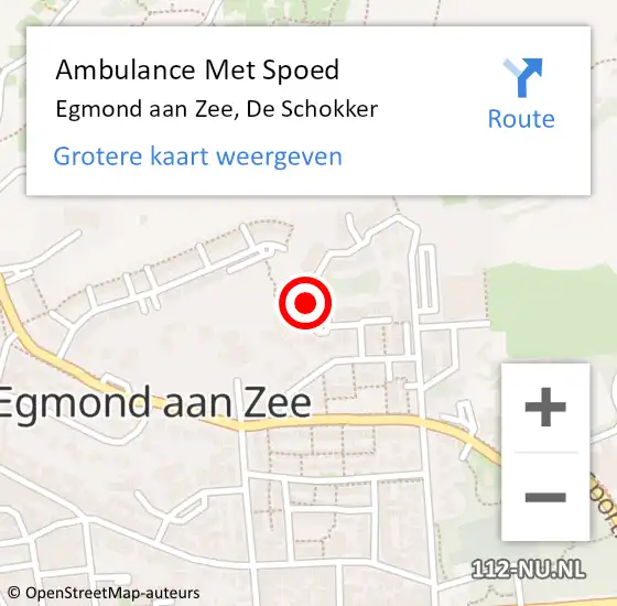 Locatie op kaart van de 112 melding: Ambulance Met Spoed Naar Egmond aan Zee, De Schokker op 23 augustus 2017 04:35